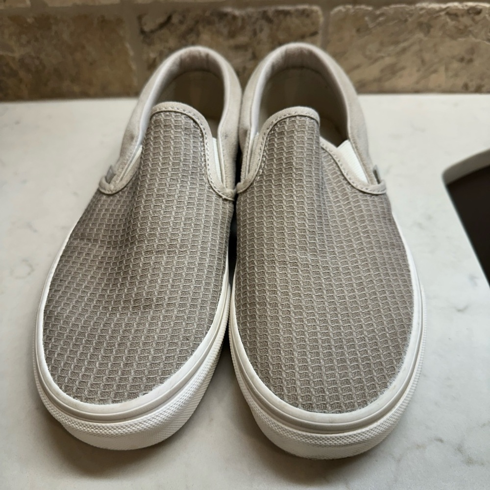 Women’s Van Slip-On Shoes color: Tan. Size 7